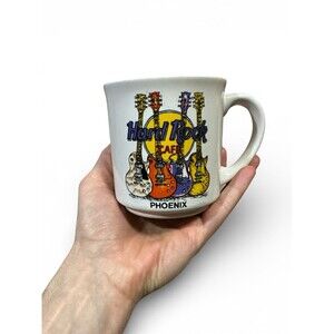 Hard Rock Cafe Phoenix Coffee Mug White Novelty Guitars 12 oz
